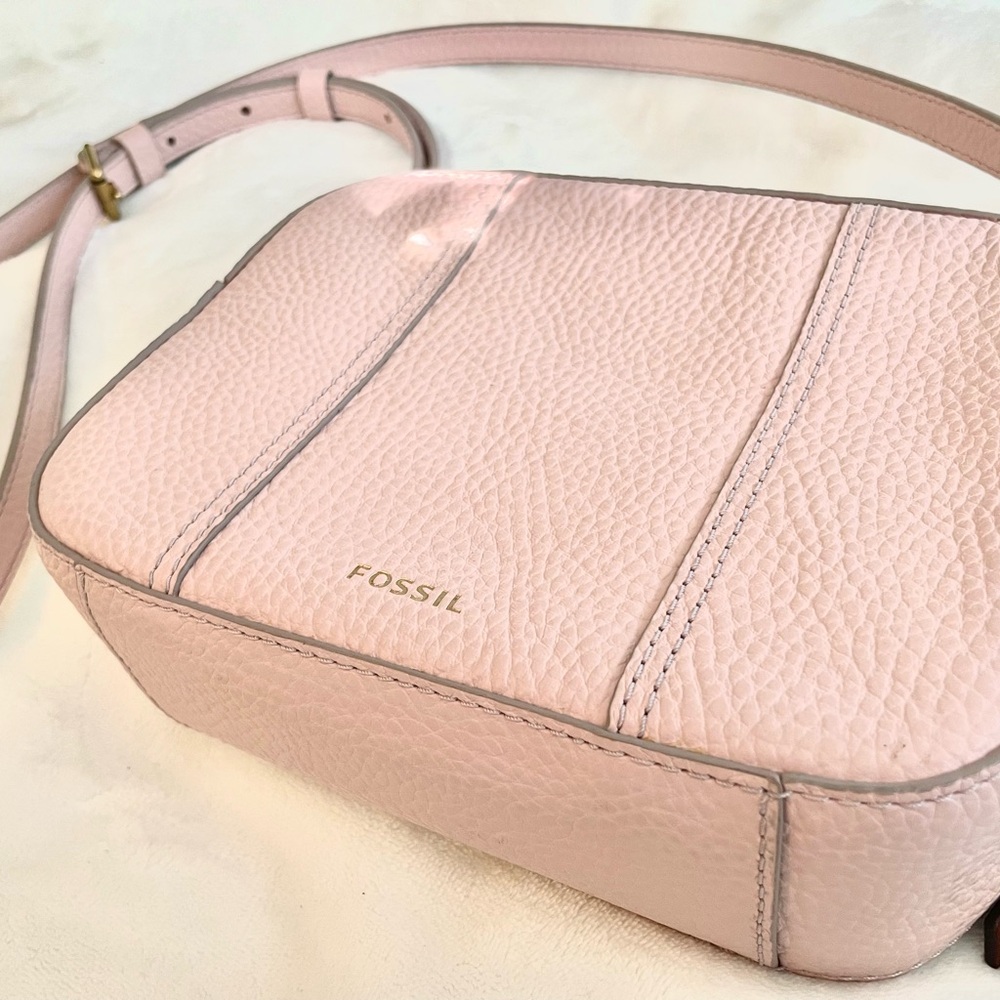Fossil Pink Leather Crossbody Bag